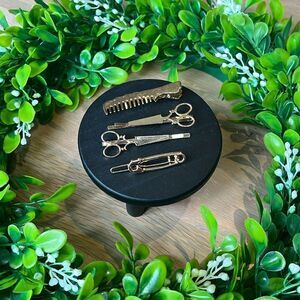 Set of Four Goldtone Hair Clips